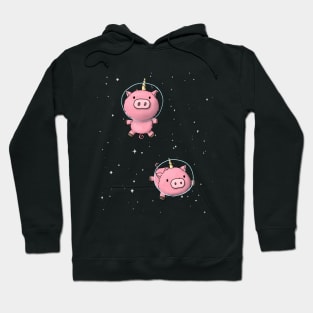 Space Pig Unicorns are floating through the Galaxy Hoodie